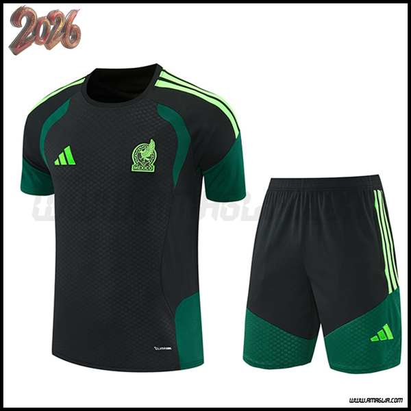 Kit Maglia Allenamento Messico Nero/Verde 2026/2027