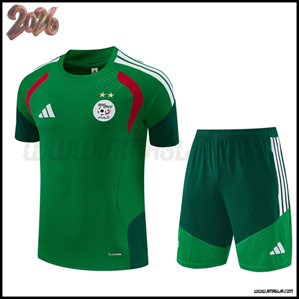 Kit Maglia Allenamento Algeria Verde/Bianco/Rosso 2026/2027