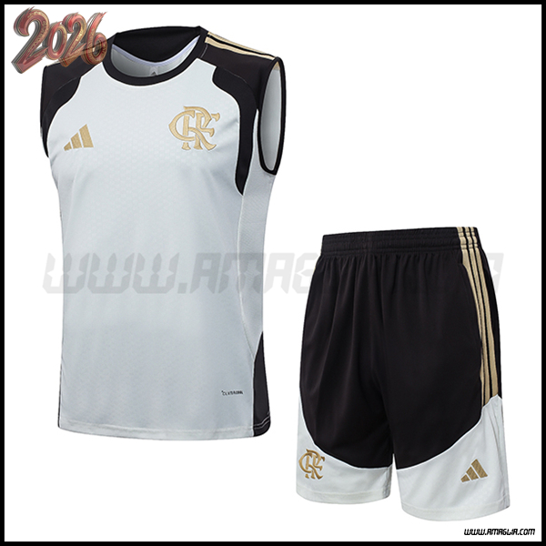 Kit Canotta Allenamento Flamengo Bianco/Nero/Giallo 2026/2027