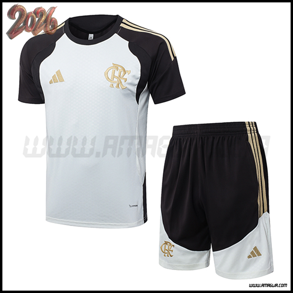 Kit Maglia Allenamento Flamengo Bianco/Nero/Giallo 2026/2027