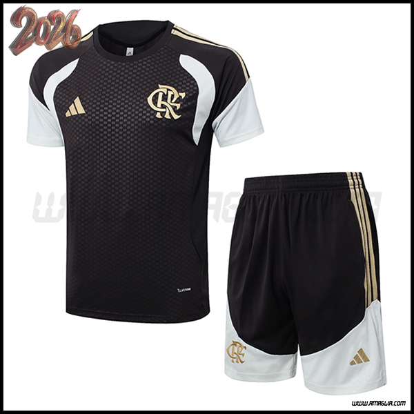 Kit Maglia Allenamento Flamengo Nero/Bianco/Giallo 2026/2027