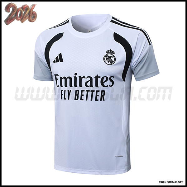 Training T-Shirt Real Madrid Bianco/Nero 2026/2027