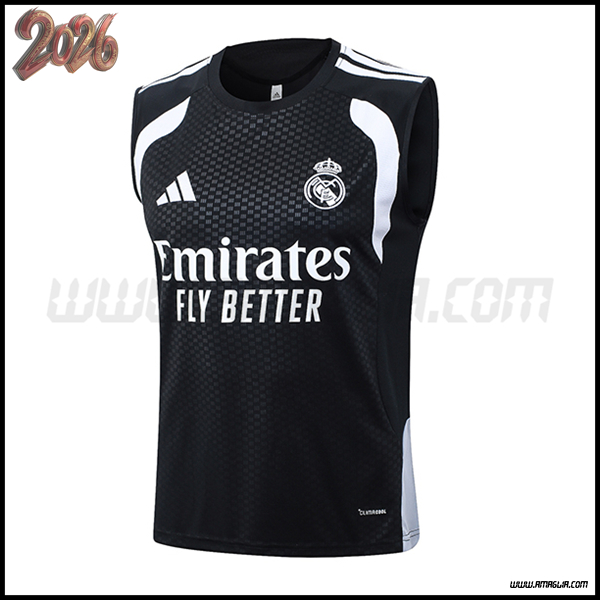 Canotta Allenamento Real Madrid Nero/Bianco 2026/2027