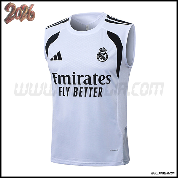 Canotta Allenamento Real Madrid Bianco/Nero 2026/2027