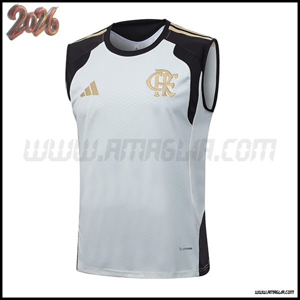 Canotta Allenamento Flamengo Bianco/Nero/Giallo 2026/2027
