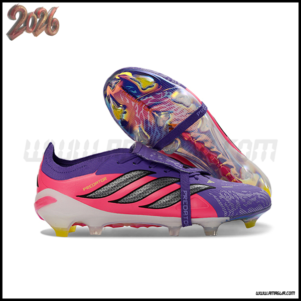 Adidas Scarpe Da Calcio 26 Predator Elite Tongue FG viola/Rosa/Grigio