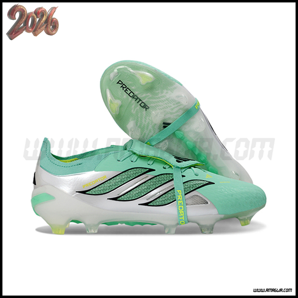 Adidas Scarpe Da Calcio 26 Predator Elite Tongue FG Verde/Bianco