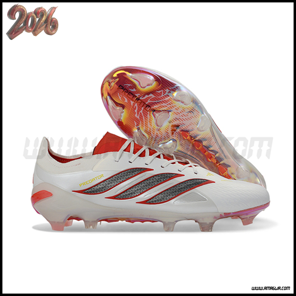 Adidas Scarpe Da Calcio 26 Predator Elite FG Bianco/Arancia/Grigio