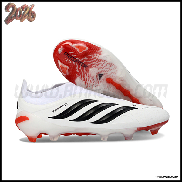 Adidas Scarpe Da Calcio 26 Predator Elite LL FG Bianco/Nero/Rosso