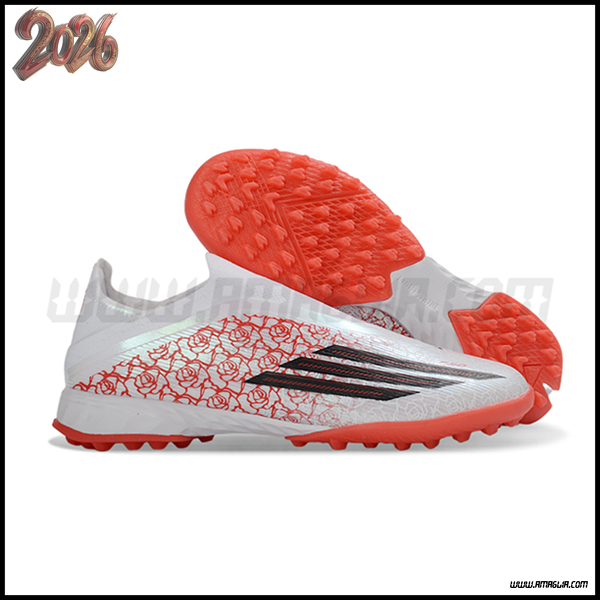 Adidas Scarpe Da Calcio F50 Pro Laceless TF Bianco/Arancia/Nero