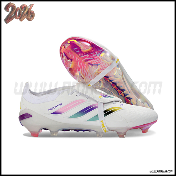 Adidas Scarpe Da Calcio 26 Predator Elite Tongue FG Bianco/Rosa