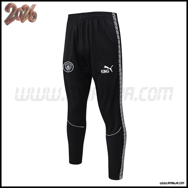 Pantaloni Da Allenamento Manchester City Nero/Bianco 2025/2026