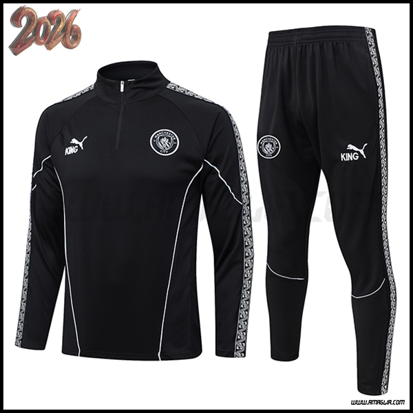Tuta Allenamento Manchester City Nero/Bianco 2025/2026