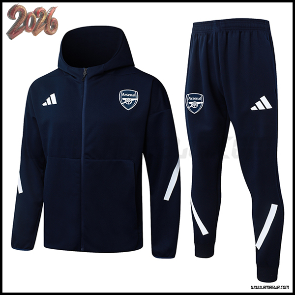 Giacca Con Cappuccio Tuta Giacca A Vento Arsenal Blu Reale 2025/2026