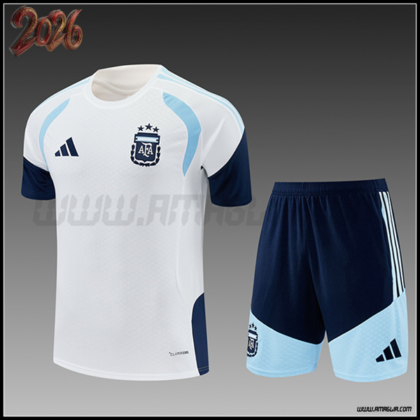 Kit Maglia Allenamento Argentina Bambino Bianco/Blu 2025/2026