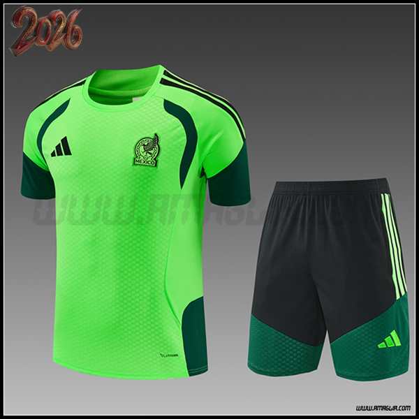 Kit Maglia Allenamento Messico Bambino Verde 2026/2027