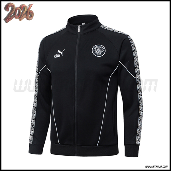 Giacca Calcio Manchester City Nero/Bianco 2025/2026
