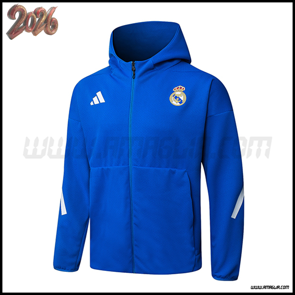 Giacca Con Cappuccio Real Madrid Blu 2025/2026