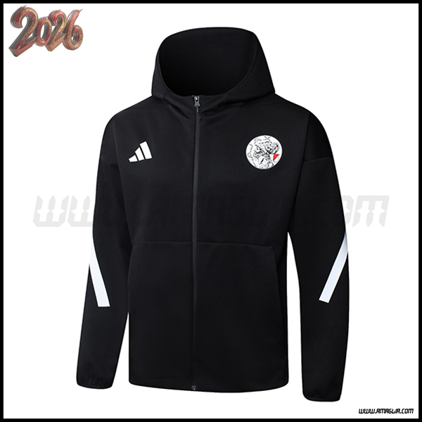 Giacca Con Cappuccio Ajax Nero/Bianco 2025/2026