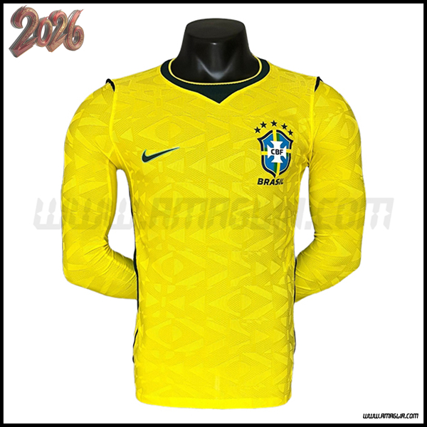 Maglia Squadra Portiere Brasile Maniche Lunghe Coppa del Mondo 2026