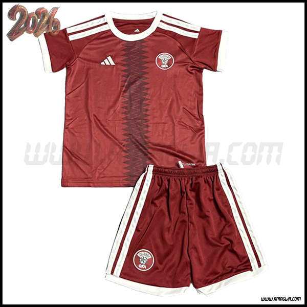 Prima Maglia Squadra Qatar Bambino Coppa del Mondo 2026