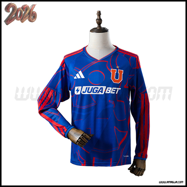 Prima Maglia Calcio Universita del Cile Maniche Lunghe 2026/2027