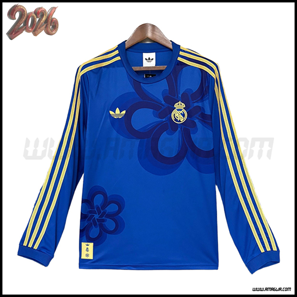 Prima Maglia Calcio Real Madrid Maniche Lunghe 2026/2027