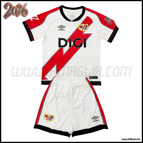 Prima Maglia Calcio Rayo Vallecano Bambino 2025/2026