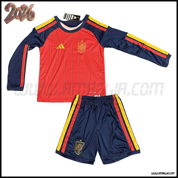 Maglia Calcio Spagna Bambino Maniche Lunghe 2026/2027