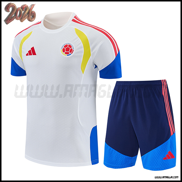 Kit Maglia Allenamento Colombia Bianco/Rosso/Blu 2026/2027