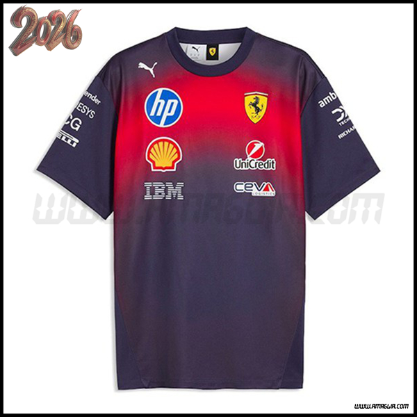 Maglietta Scuderia Ferrari Team viola/Rosso 2026