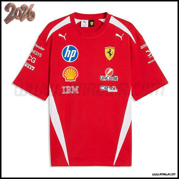 Maglietta Scuderia Ferrari Team Rosso/Bianco 2026