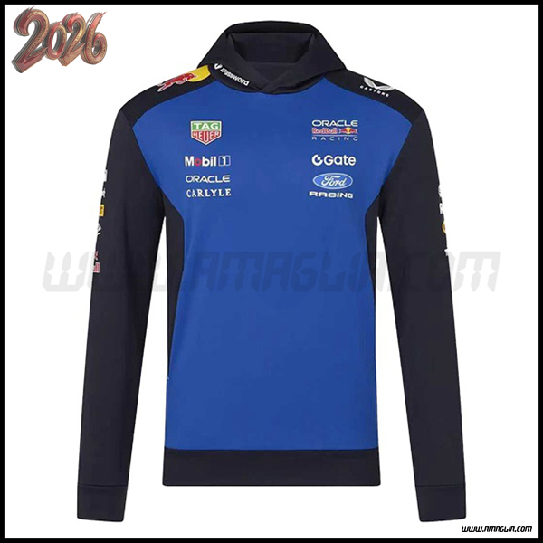 Felpa Cappuccio RedBull Racing Team Blu/Nero 2026