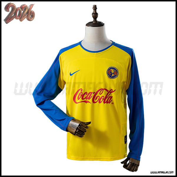 Prima Maglia Calcio Club America Maniche Lunghe Retro 2003/2004