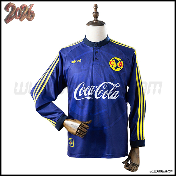 Seconda Maglia Calcio Club America Maniche Lunghe Retro 1997/1998