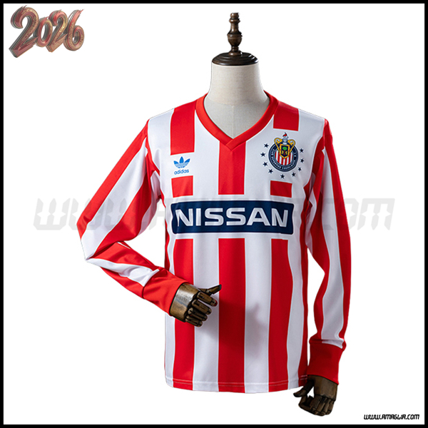 Prima Maglia Calcio CD Guadalajara Maniche Lunghe Retro 1990/1991