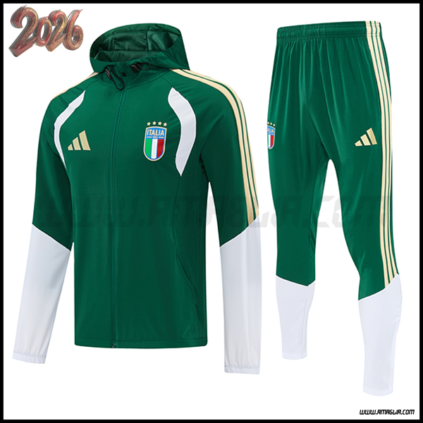 Giacca Con Cappuccio Tuta Giacca A Vento Italia Verde/Giallo/Bianco 2026/2027