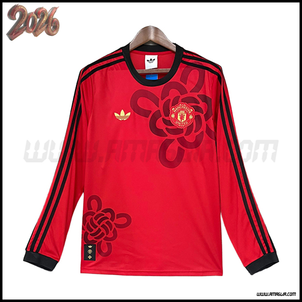 Maglia da Manchester United Maniche Lunghe Edizione Speciale Rosso 2026/2027