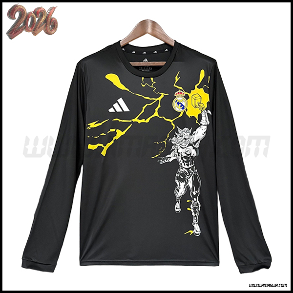 Maglia da Real Madrid Maniche Lunghe Edizione Speciale Nero 2026/2027