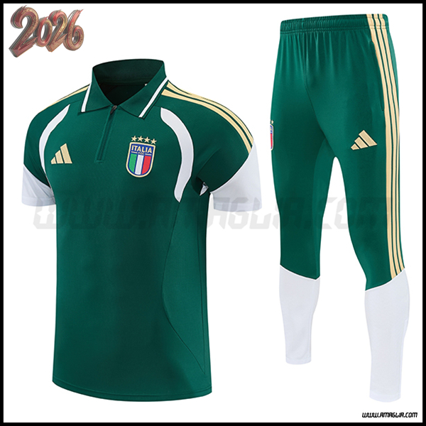 Kit Maglia Polo Italia Verde 2026/2027