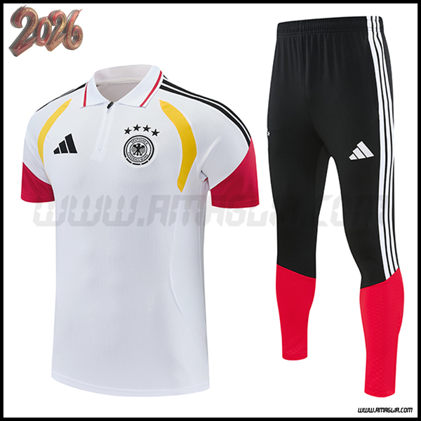 Kit Maglia Polo Germania Bianco/Rosso/Giallo 2026/2027