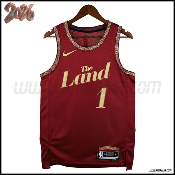 Maglia Cleveland Cavaliers (HARDEN #1) 2026/27 Rosso/Giallo -02