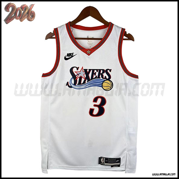 Maglia Philadelphia 76ers (IVERSON #3) 2026/27 Bianco