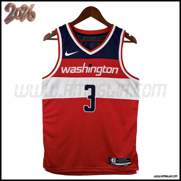 Maglia Washington Wizards (YONG #3) 2026/27 Rosso/Bianco/Blu