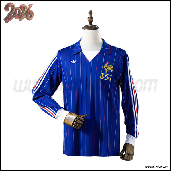 Prima Maglia Calcio Francia Maniche Lunghe 1980/1982