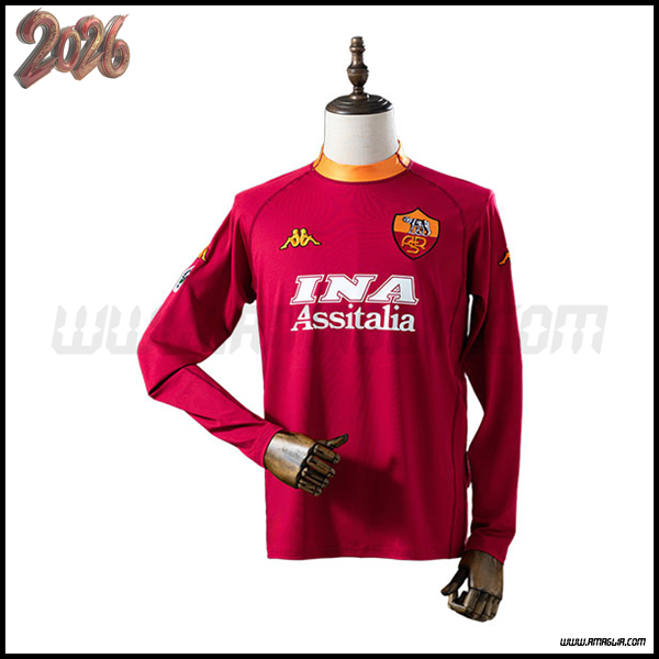 Prima Maglia Calcio AS Roma Maniche Lunghe 2000/2001