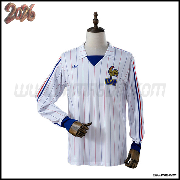 Seconda Maglia Calcio Francia Maniche Lunghe 1980/1982