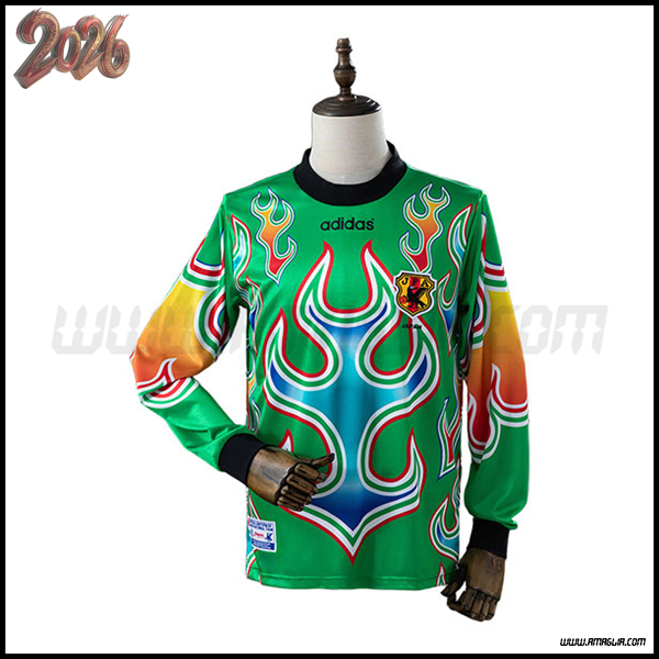 Maglia Calcio Portiere Giappone Maniche Lunghe Retro Verde 1998