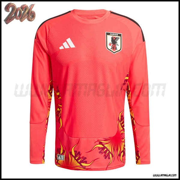Maglia Squadra Portiere Giappone Maniche Lunghe Rosso 2026/2027