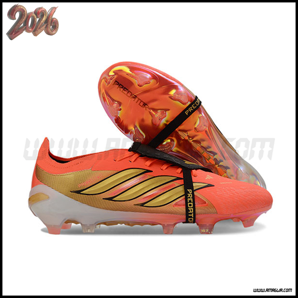 Adidas Scarpe Da Calcio 26 Predator Elite Tongue FG Arancia/Giallo/Nero